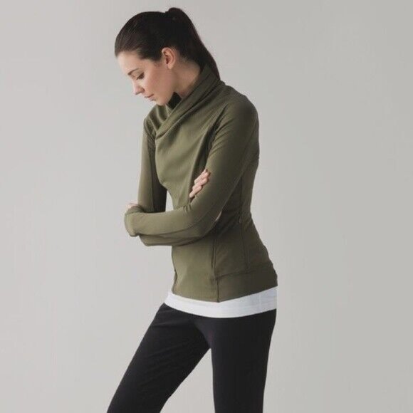 NWOT Lululemon Bhakti Yoga Jacket - Size 12 - Fatigue Green - Picture 3 of 8